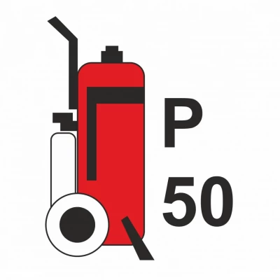 Знак "Передвижной порошковый огнетушитель (50 кг)"