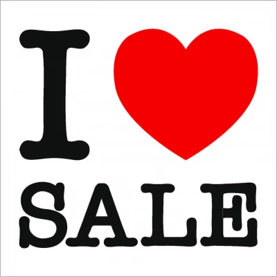 Знак I love sale (Я люблю распродажи)