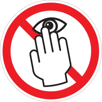 Знак "Не касайся глаз"