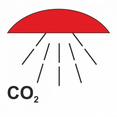 Знак "Помещение, защищенное СО2"