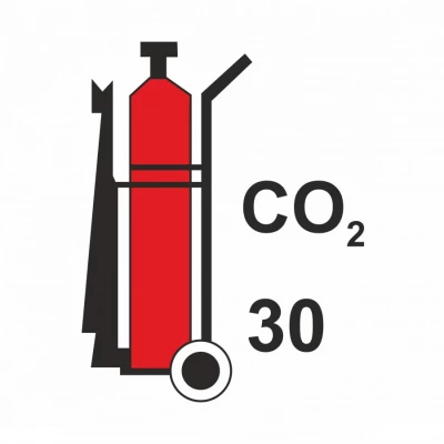 Знак "Передвижной углекислотный огнетушитель (30 кг)"